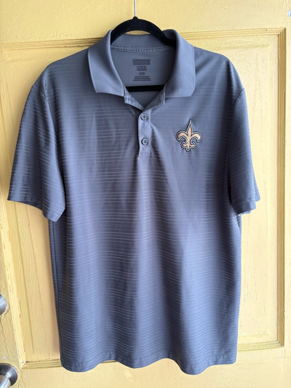 Men's Grey Polo Shirt with Fleur-de-lis Logo